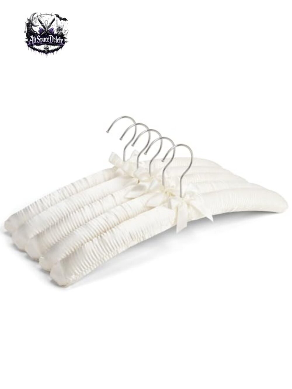 Satin Padded Hangers 17" Bow Design Anti-Slip for Knits Dresses 5 Pack